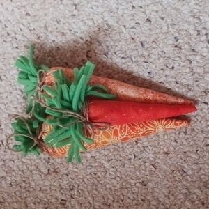 Handmade Fabric and Stuffing Spring Carrots